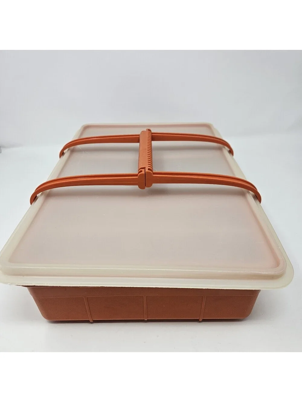 Vtg #1421-5 Tuppercraft 1970's Hobby Craft Box w/ Lid Handles 2 Trays 4 Pc Set